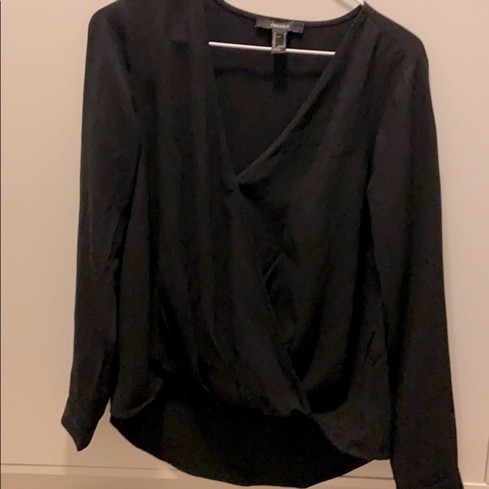 Black cross over blouse
